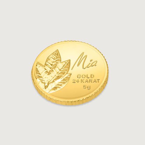 5 GM 24 Karat Mango Leaf Gold Coin