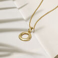 Letter Perfect 'O' Gold Pendant,,hi-res view 2