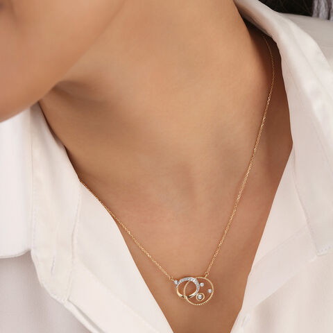 Cosmic Whirl 14KT Diamond Pendant with Chain