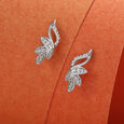 Whimsical Foliage Silver Stud Earrings,,hi-res view 1