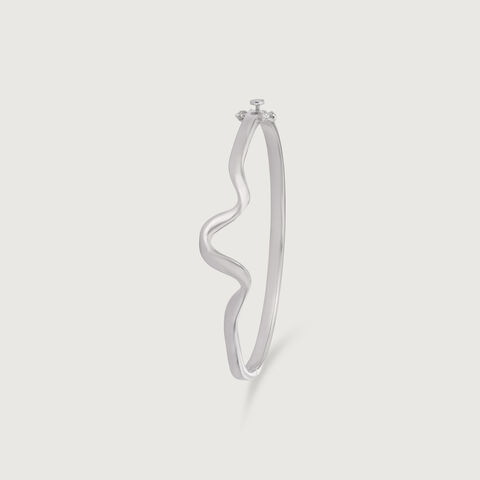 Modern Sculpted Silver Bangle