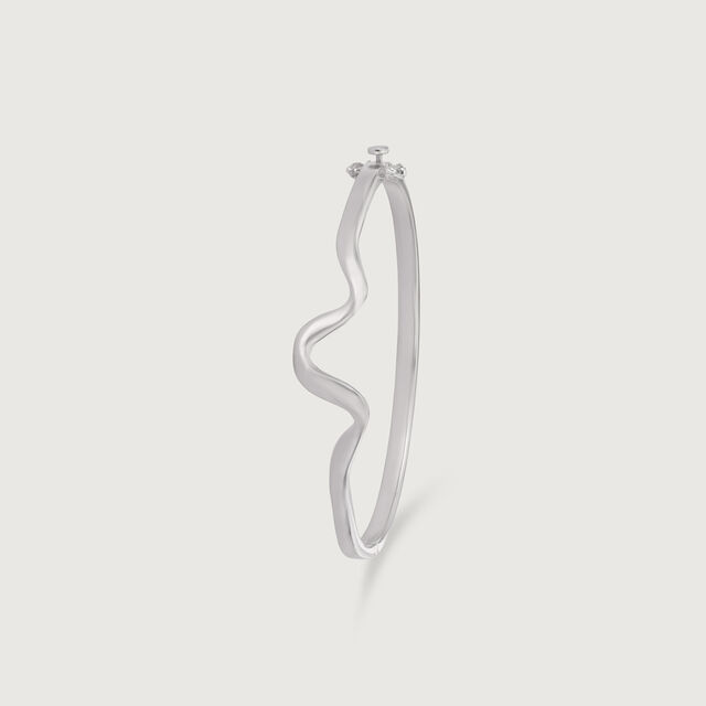 Modern Sculpted Silver Bangle,,hi-res image number null