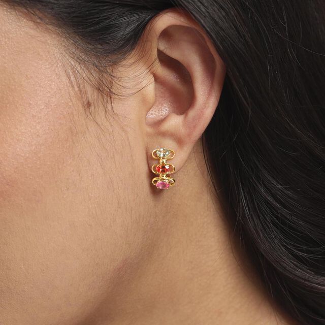 Prism Glow Sapphire Hoop Earrings,,hi-res image number null