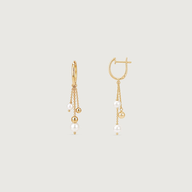 Playful Cascade Pearl Hoop Earrings,,hi-res image number null
