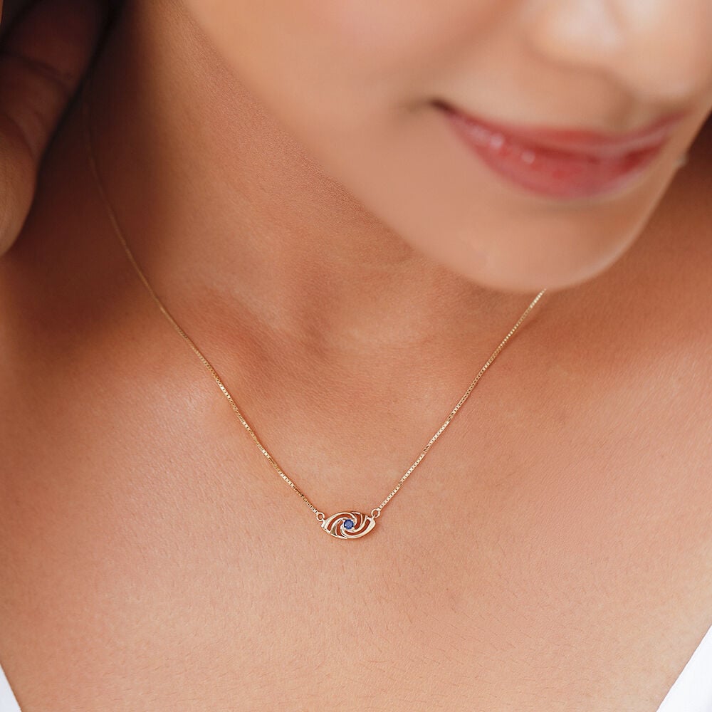 Buy 14KT Yellow Gold Divine Evil Eye Necklace Online Mia by Tanishq