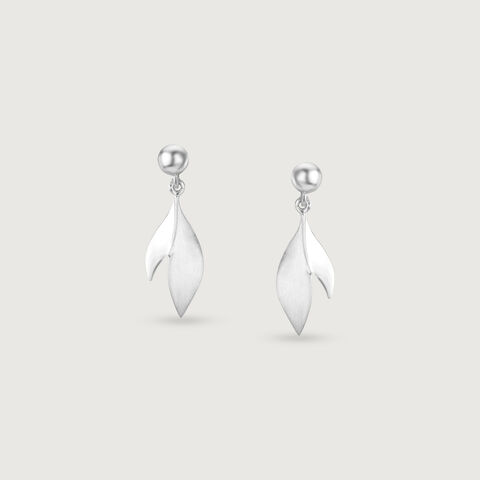 Sleek Edge Silver Drop Earrings