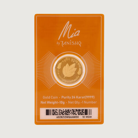 10 gm 24 Karat Mango Leaf Gold Coin (9999 Purity)