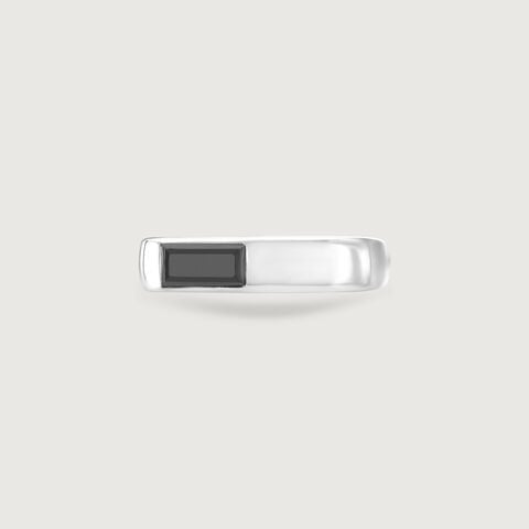 Sleek Inlay Silver Ring