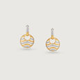 Oceanic Vibes Gold & Diamond Drop Earrings,,hi-res view 3