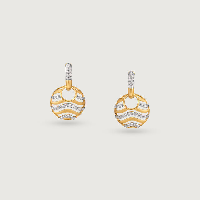 Oceanic Vibes Gold & Diamond Drop Earrings,,hi-res image number null