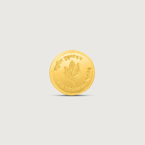 0.5 gm 24 Karat Mango Leaf Gold Coin (9999 Purity)