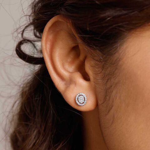 Dazzling Oval Diamond Stud Earrings