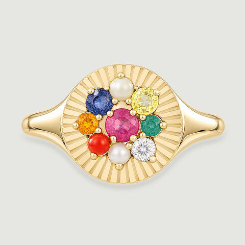 Glowing Navaratna Diamond Ring