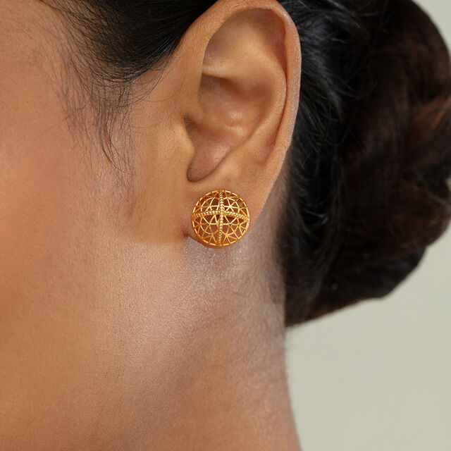 Perfectly Paired Gold & Diamond Stud Earrings,,hi-res image number null
