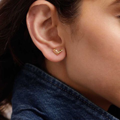Sassy Twirl Gold Stud Earrings