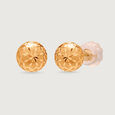 Engraved Blossom 18KT Gold Stud Earrings,,hi-res view 4