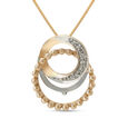 14KT Yellow-White-Rose Friends Of Bride Pendant With Oval Design,,hi-res view 1