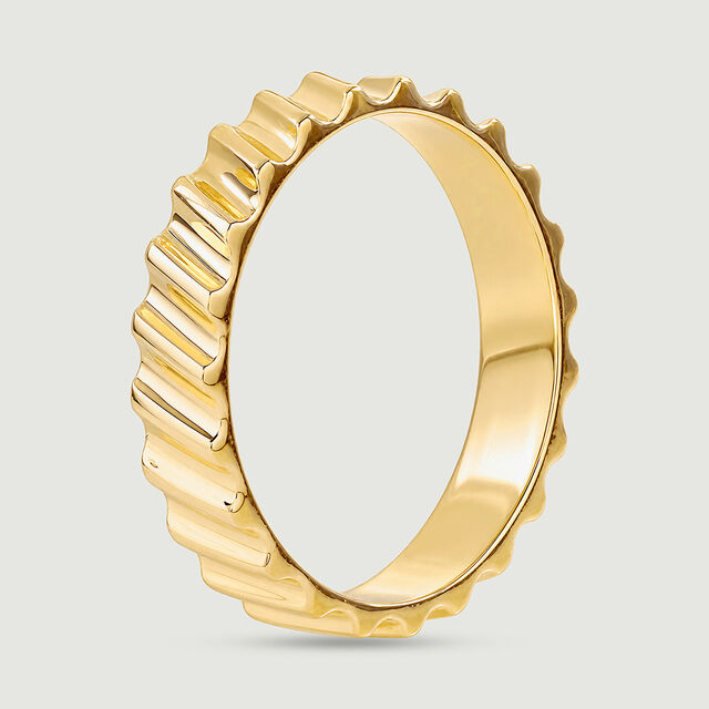 Edgy Grooved Gold Ring,,hi-res image number null