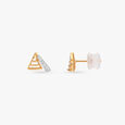 Linear Peak Diamond Stud Earrings,,hi-res view 2