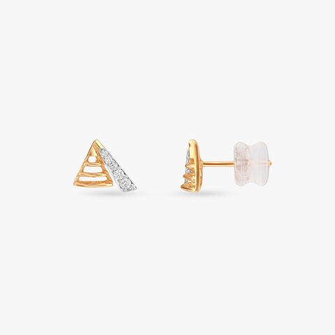 Linear Peak Diamond Stud Earrings