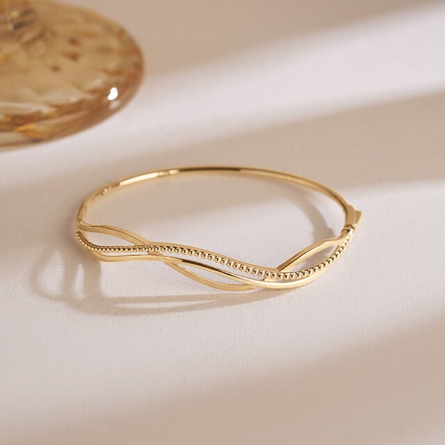 Sculpted Current Gold Bangle,,hi-res image number null
