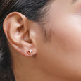 14KT Rose Gold Fine Geometric Diamond Stud Earrings,,hi-res view 3