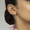 Dangle Chic Gold & Diamond Hoop Earrings,,hi-res view 2