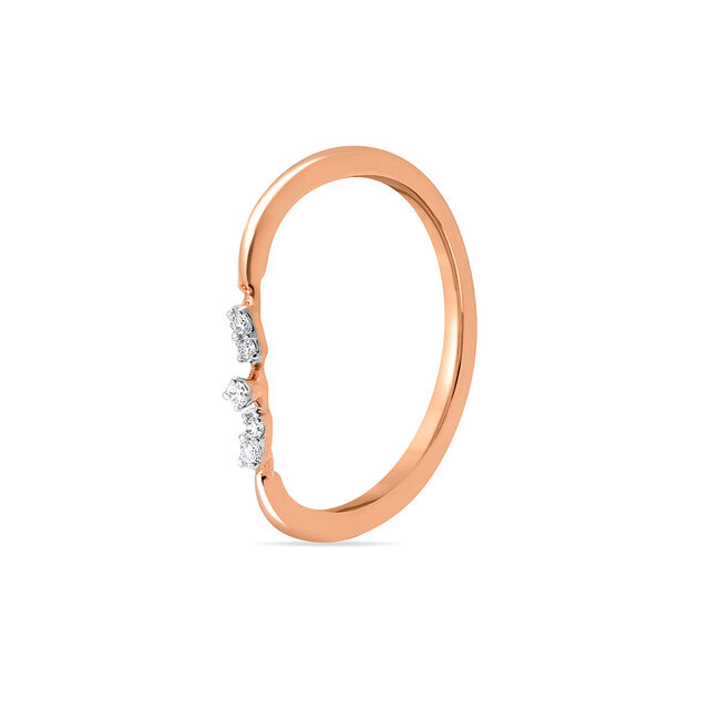 14KT Rose Gold Sparking Band Diamond Finger Ring,,hi-res image number null