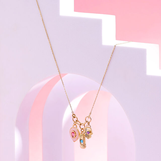 Radiant Trio-Charm 14KT Amethyst Necklace,,hi-res image number null
