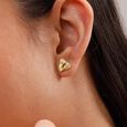 Ripple Twist Gold Stud Earrings,,hi-res view 2