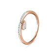 14 KT Delicate Reversible Heart Rose Gold and Diamond Ring,,hi-res view 1