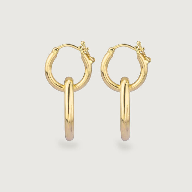 Fluid Drop Gold Hoop Earrings,,hi-res image number null