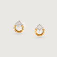 Chic Circle 14 Kt Gold and Diamond Stud Earrings,,hi-res view 3