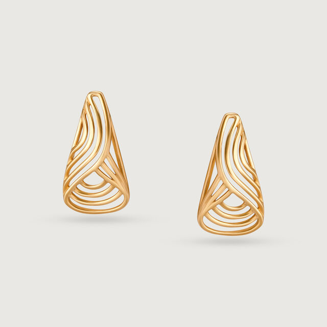 14KT Yellow Gold Triangle Edge Delight Stud Earrings,,hi-res image number null