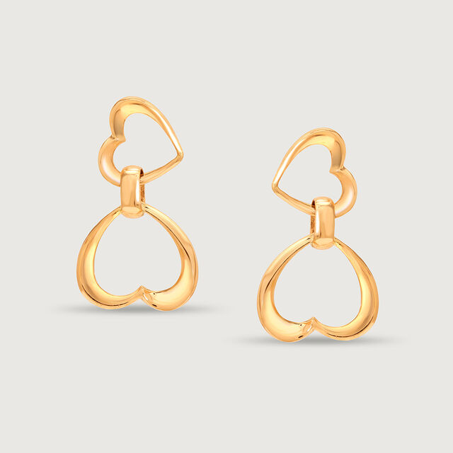 Cupid Edit Dangling Heart 14KT Gold Drop Earrings,,hi-res image number null