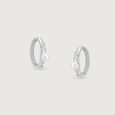 Twinkle Dot Silver Hoop Earrings,,hi-res view 3