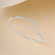 Twinned Gleam Silver Bangle,,hi-res view 1