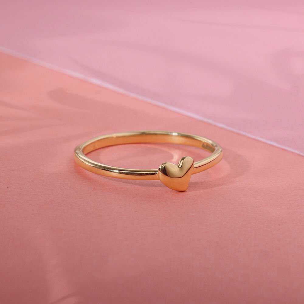 Buy 14KT Yellow Gold Heart Shaped Finger Ring Online Mia by Tanishq