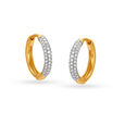 Simply Stunning 18KT Gold Diamond Hoop Earrings,,hi-res view 3
