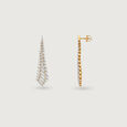 Geometric Glamour Gold & Diamond Drop Earrings,,hi-res view 4