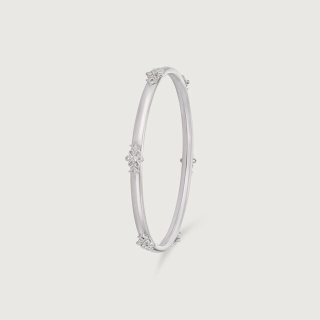 Elegant Fleur Silver Bangle,,hi-res image number null