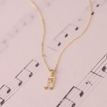 Melodic Love Note 14KT Gold Chain & Pendant
