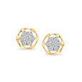 14kt Yellow Gold Hexa Sparkle Diamond Stud Earrings,,hi-res view 2