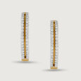 Dazzling Rows Gold & Diamond Hoop Earrings,,hi-res view 3