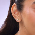 Bee Loved Heart Diamond Stud Earrings,,hi-res view 2