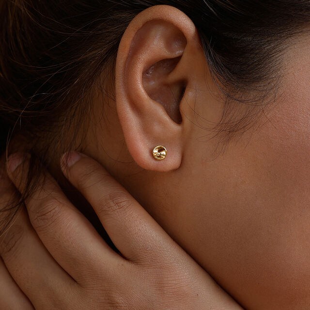 Swirl Muse Gold Stud Earrings,,hi-res image number null