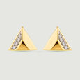 Sharp Faceted Diamond Stud Earrings,,hi-res view 3