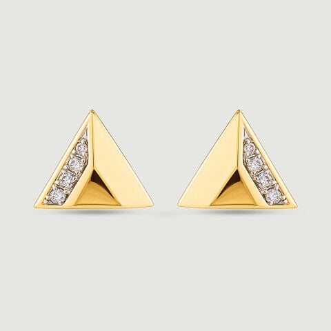Sharp Faceted Diamond Stud Earrings