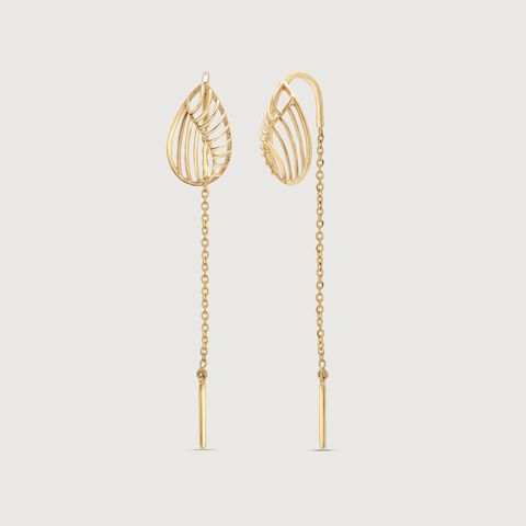 Geometric Glow Gold Sui Dhaga Earrings