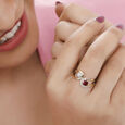 14 KT Yellow Gold Spark of Romance Diamond and Red Tourmaline Ring,,hi-res view 3